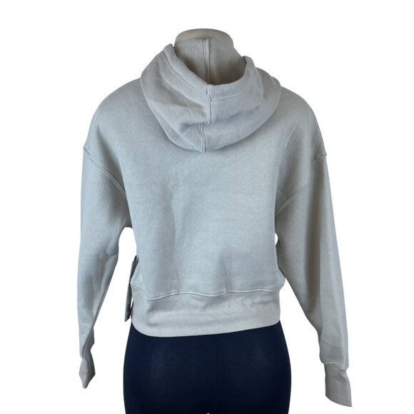 Harmony Women's Beige Cropped Hoodie Pull-On Drawstring Long Sleeves Sz XS - New - Picture 3 of 9